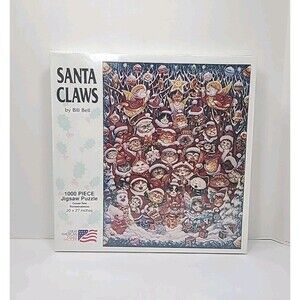 Santa Claws Jigsaw Puzzle Christmas Cats 1000 Pieces 20"x27" Bill Bell 1994 VTG